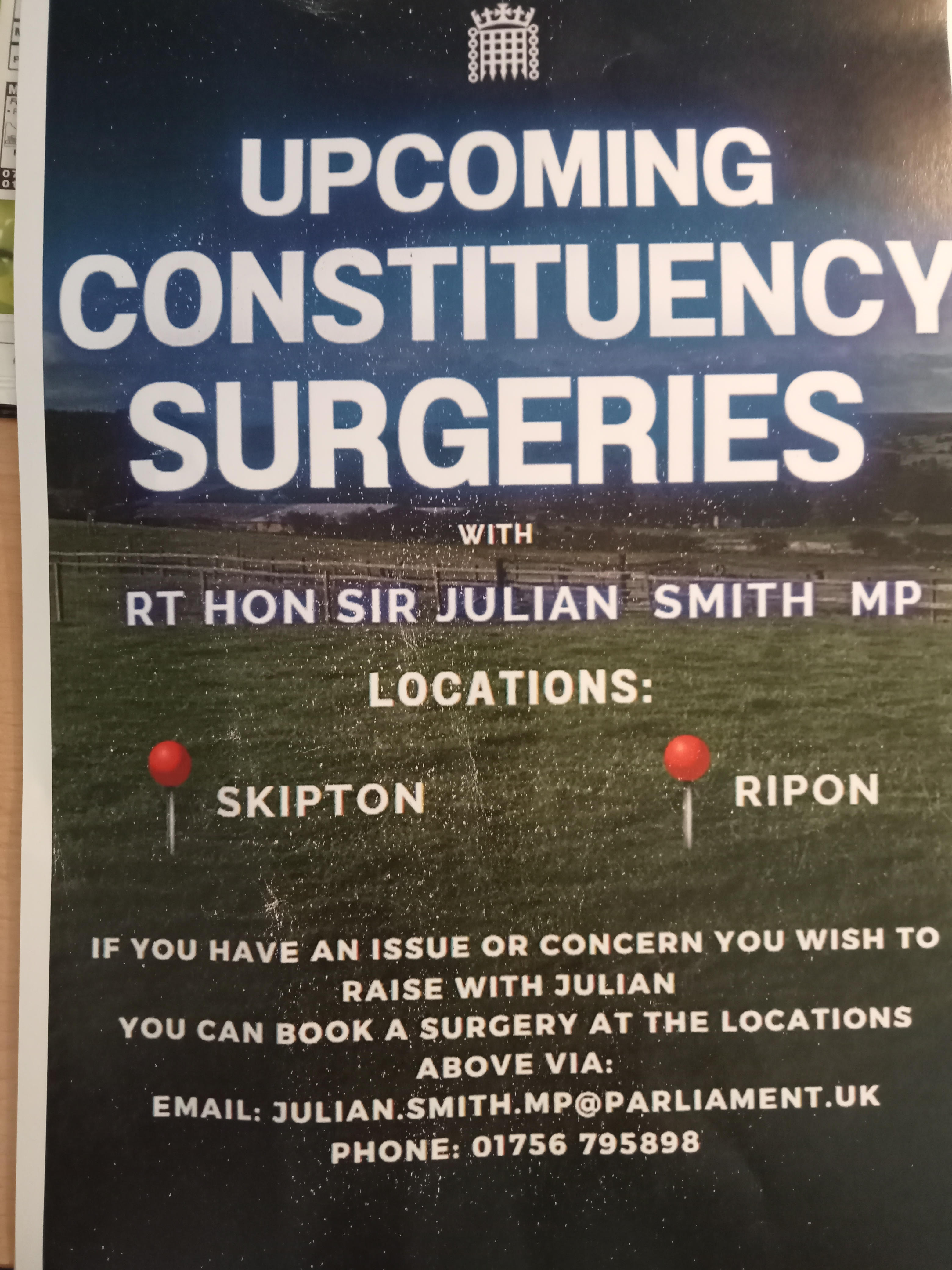 Rt Hon Sir Julian Smith MP - Surgeries